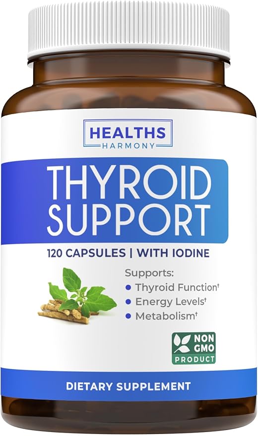Thyroid Support with Iodine 120 Capsules B12 Complex 60 Day