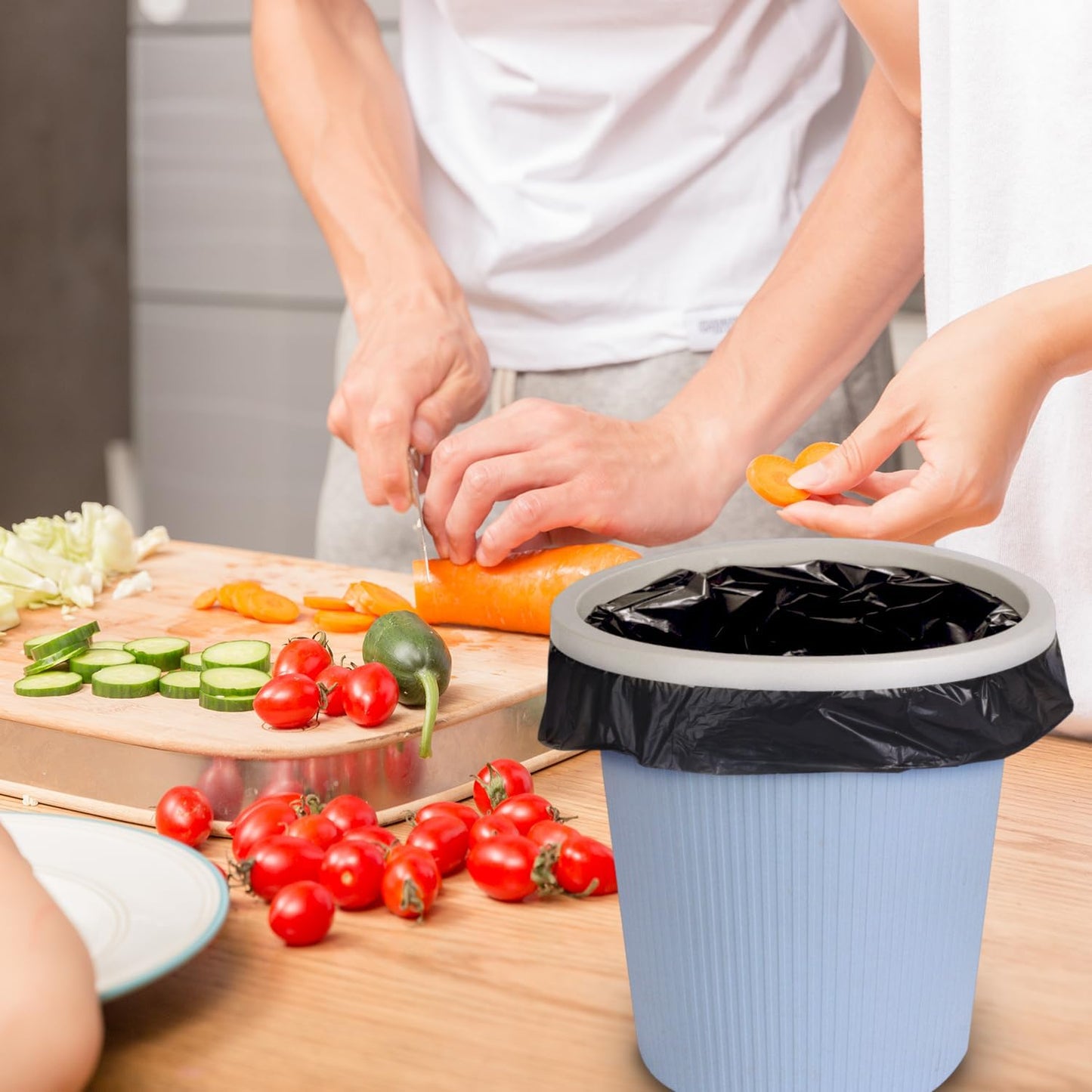 1.2 Gallon Flap-Tie Mini Trash Bags 125 Count Small, Leak Proof and Tear Resistant Garbage Bags for Bathroom, Kitchen, Office, Car, and Travel Durable Plastic Bin Liners, Black