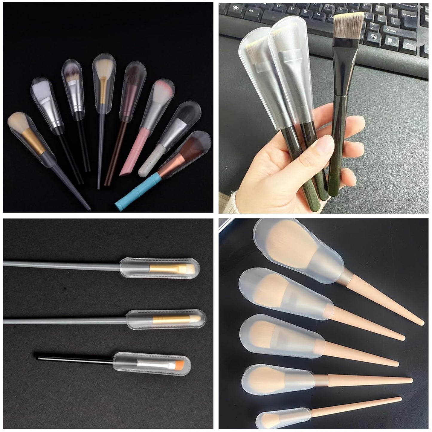 20 Piece Makeup Brush Covers, CYHYII Dustproof Cosmetic Brush Protectors for Travel & Storage, Lightweight and Durable Plastic Brush Guards (Multiple Sizes)