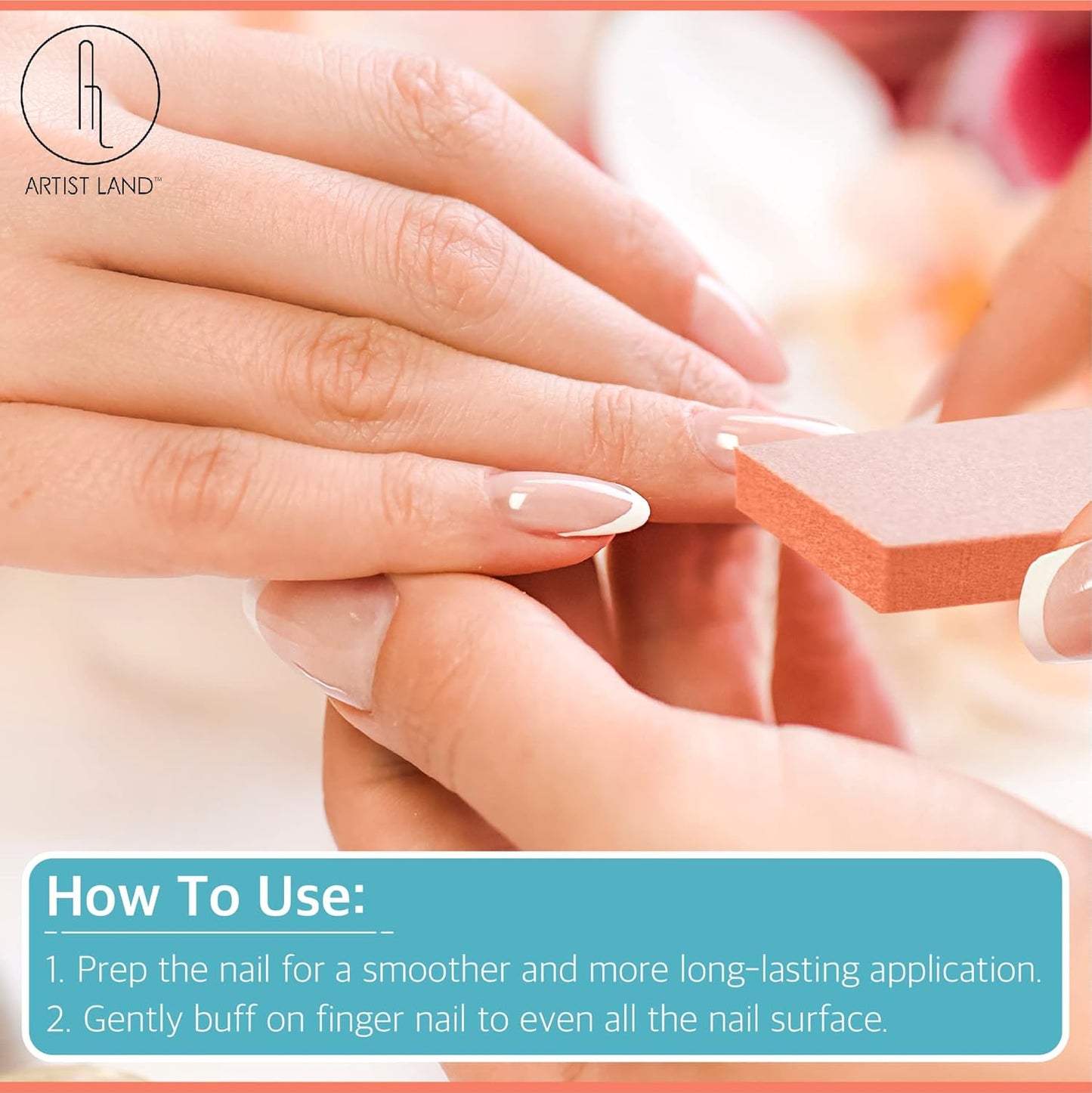 Slim Orange Buffer Set – (80/100 Grit) - 50 Ct- Professional Grade Salon Quality Nail Buffing Blocks Pack for Pre-Application of Polish, Gel, Acrylic, Double-Sided Nail Buffer Blocks