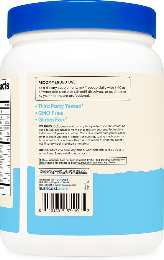 Nutricost Multi Collagen Protein Complex (Unflavored, 30 Servings) - Supplement with Biotin, Hyaluronic Acid, and Collagen Peptides