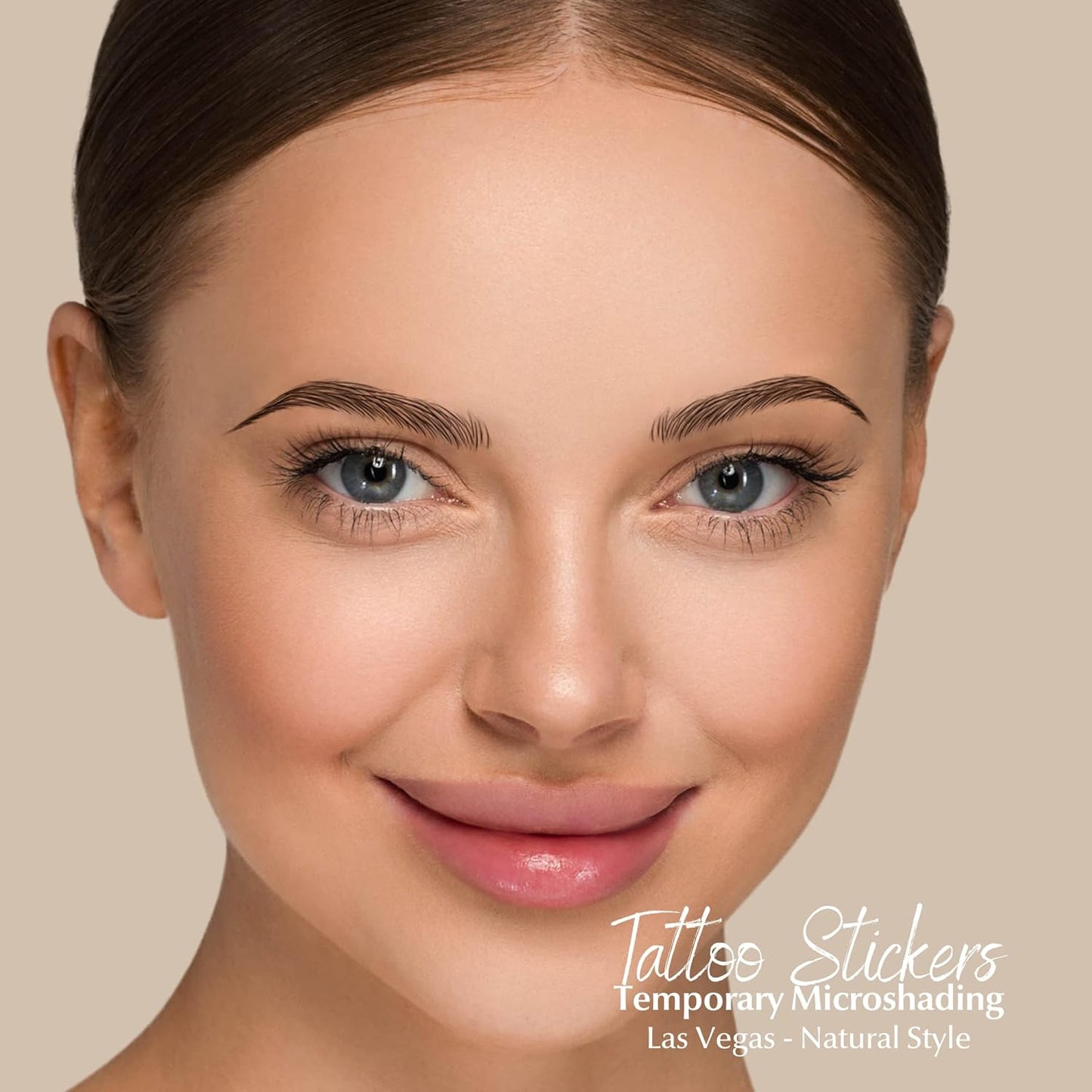 Bliss and Beyond USA, 2 sheets eyebrow tattoo waterproof sticker, Long Lasting, Natural Looking Eyebrow for Alopecia, Chemo, Cancer gift. Same Size eyebrow tattoos (Natural Las Vegas, Light Brown)