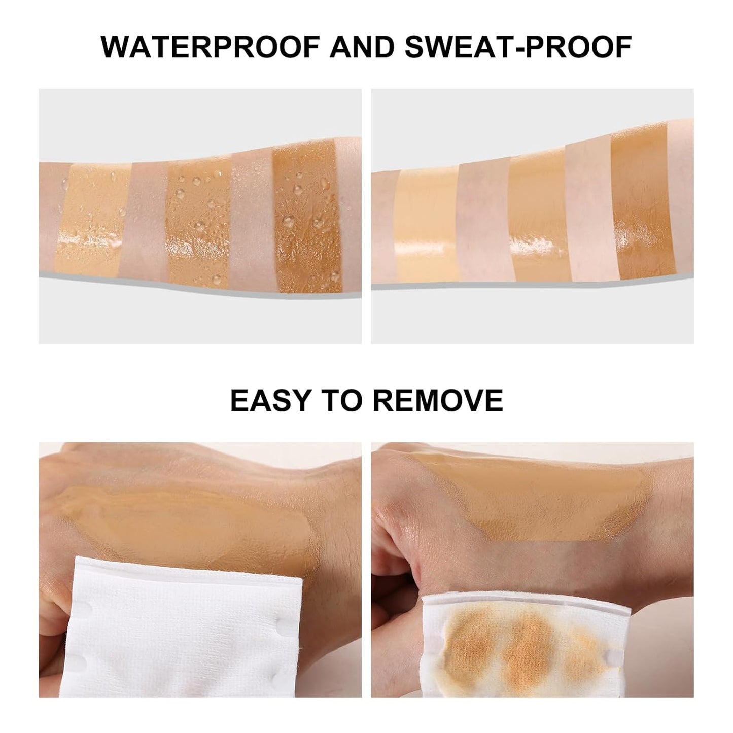 Boobeen Waterproof Leg Makeup Cream, No Transfer Body Concealer, 24-Hour Long-Lasting and Easy to Apply, Smooth & Light Effect for All Skin Tones