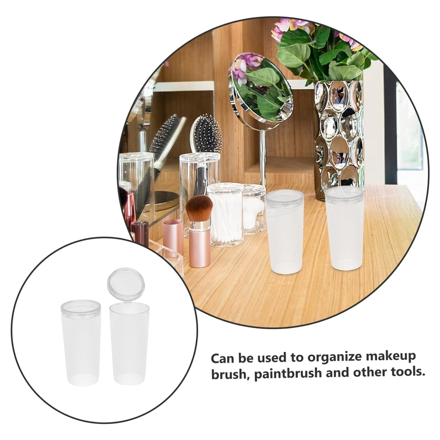 10Pcs Makeup Brush Holder Transparent Makeup Brush Covers Protective Guards for Dust and Pollutants for Travel and Everyday Use Durable and Easy to Clean