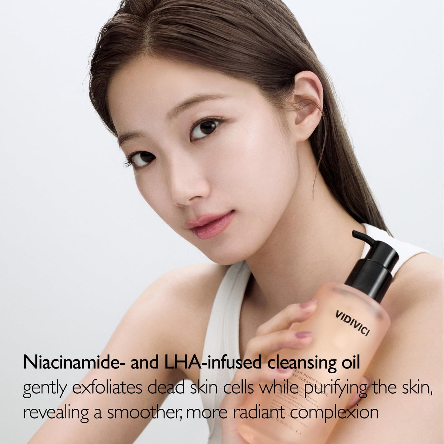 VIDIVICI Clear Purifying Deep Cleansing Oil 10.14 fl.oz | Gentle Makeup Remover for All Skin Types,Removes Waterproof Makeup with LHA,fermented camellia seed oil&rosehip seed oil,Korean skin care