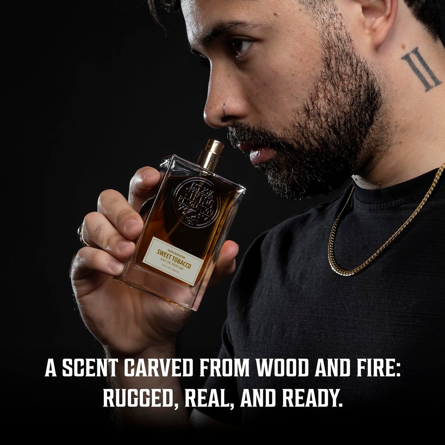 Viking Revolution Sweet Tobacco Cologne for Men - Eau de Parfum - With notes of Tonka Bean, Clementine, Cinnamon, Vanilla, Tobacco, Musk, Ambergris, Leather, Agastache - Gifts for Men 3.5 Fl Oz