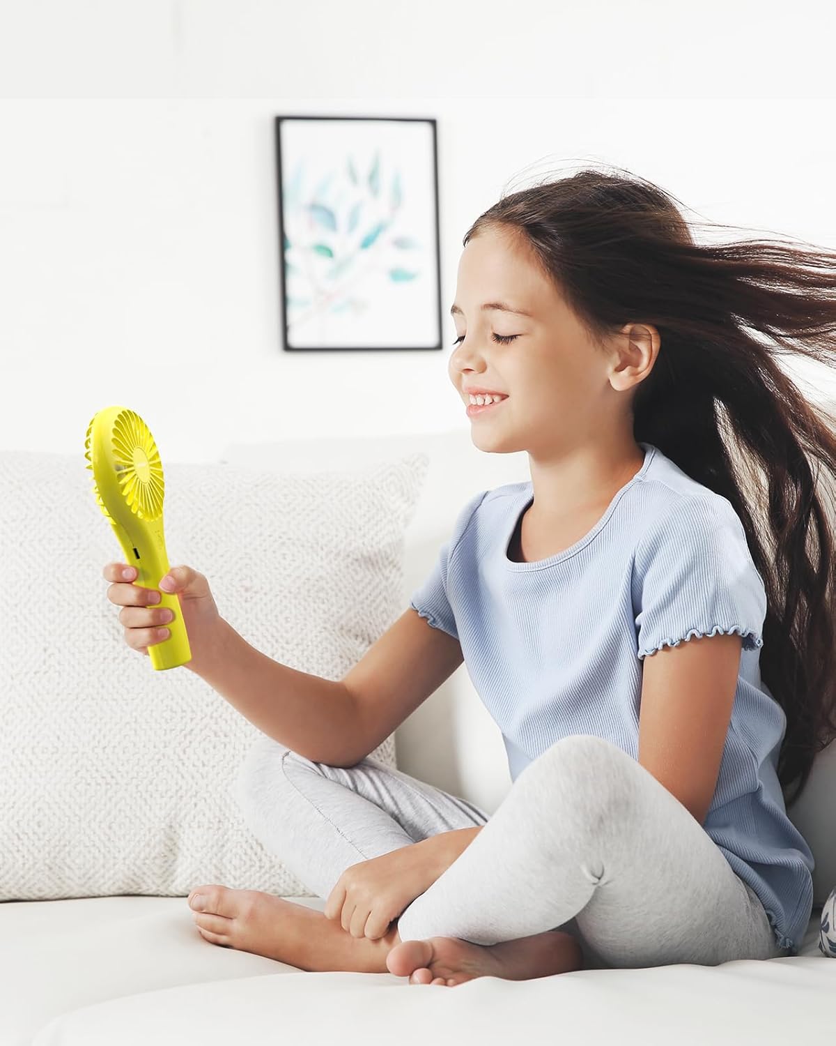 TriPole Mini Handheld Fan Battery Operated Small Personal Portable Fans Speed Adjustable USB Rechargeable Fan for Kids Girls Women Men Home Office Indoor Outdoor Travelling, Yellow