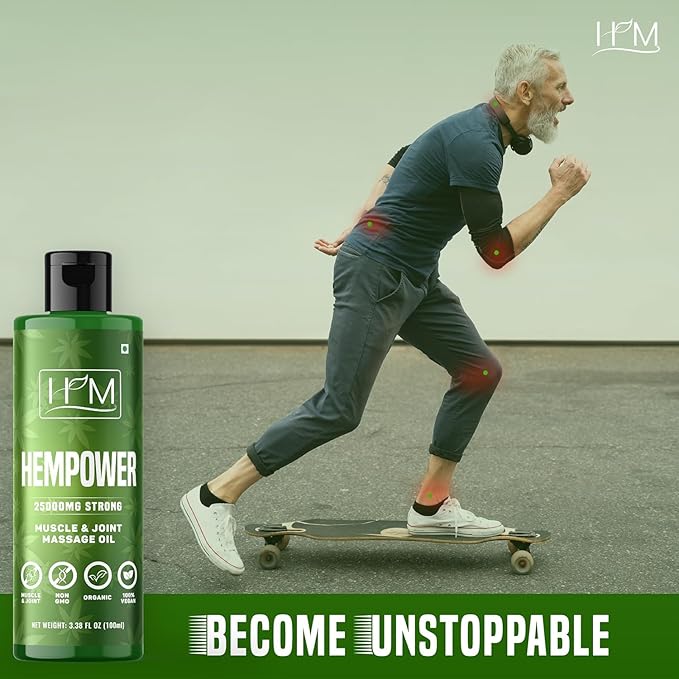 Hempower - Massage Oil for Muscle & Joint Pain - 25000 MG | Ultra-Strength Formula | Soothes Discomfort, Supports Active Lifestyle, Quick-Acting Relief | (3.38FL Oz) (100 ML)