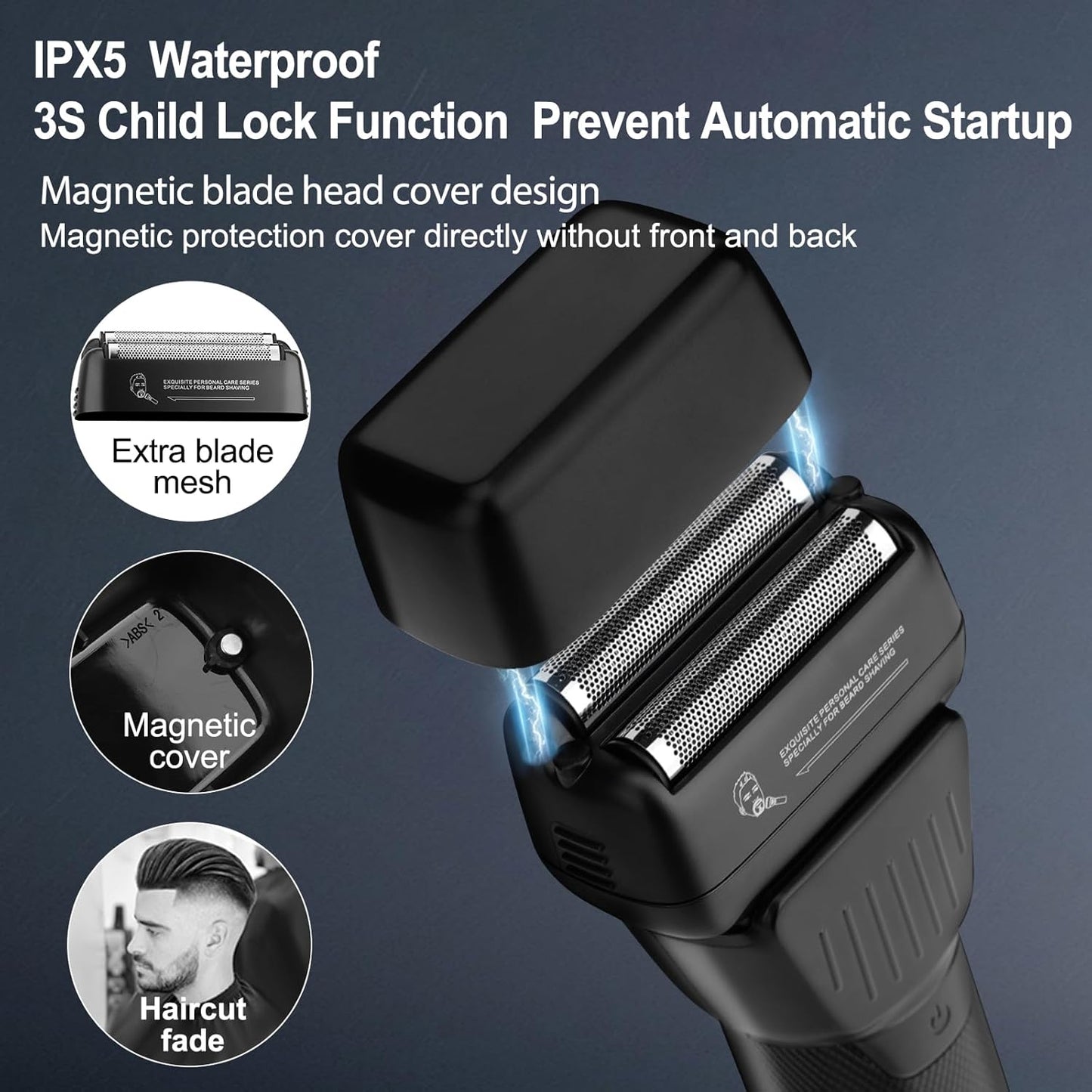 Professional Hair Clippers and Trimmer Set, Electric Razor Foil Shavers, Cordless Clippers for Hair Cutting, LCD Display/Travel Case, Gifts