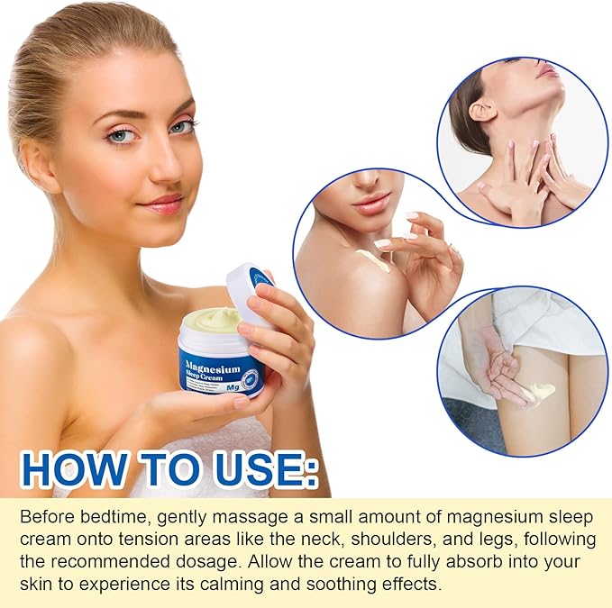 Magnesium Cream, Magnesium Cream for Sleep,Feet,Soothes Muscle Tension,Magnesium Lotion for Relaxation,3.17oz, Magnesium Oil for Feet, Promote Relaxation