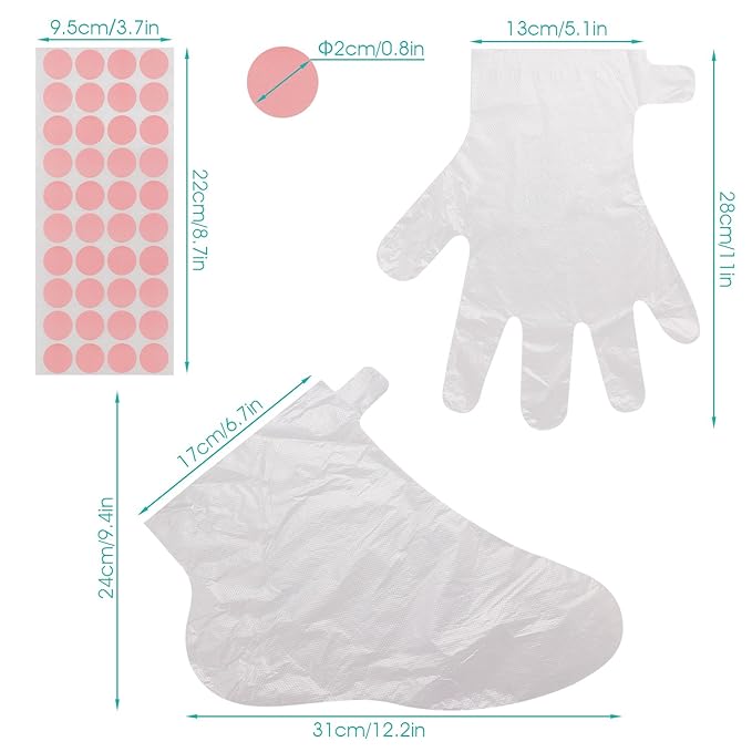 Segbeauty 200pcs Paraffin Wax Bath Liners, Plastic Socks for Moisturizing, Paraffin Baths Gloves for Hand, Foot Covers Pedicure Bags for Feet Thermal Hot Wax thera-py SPA Paraffin Wax Machine