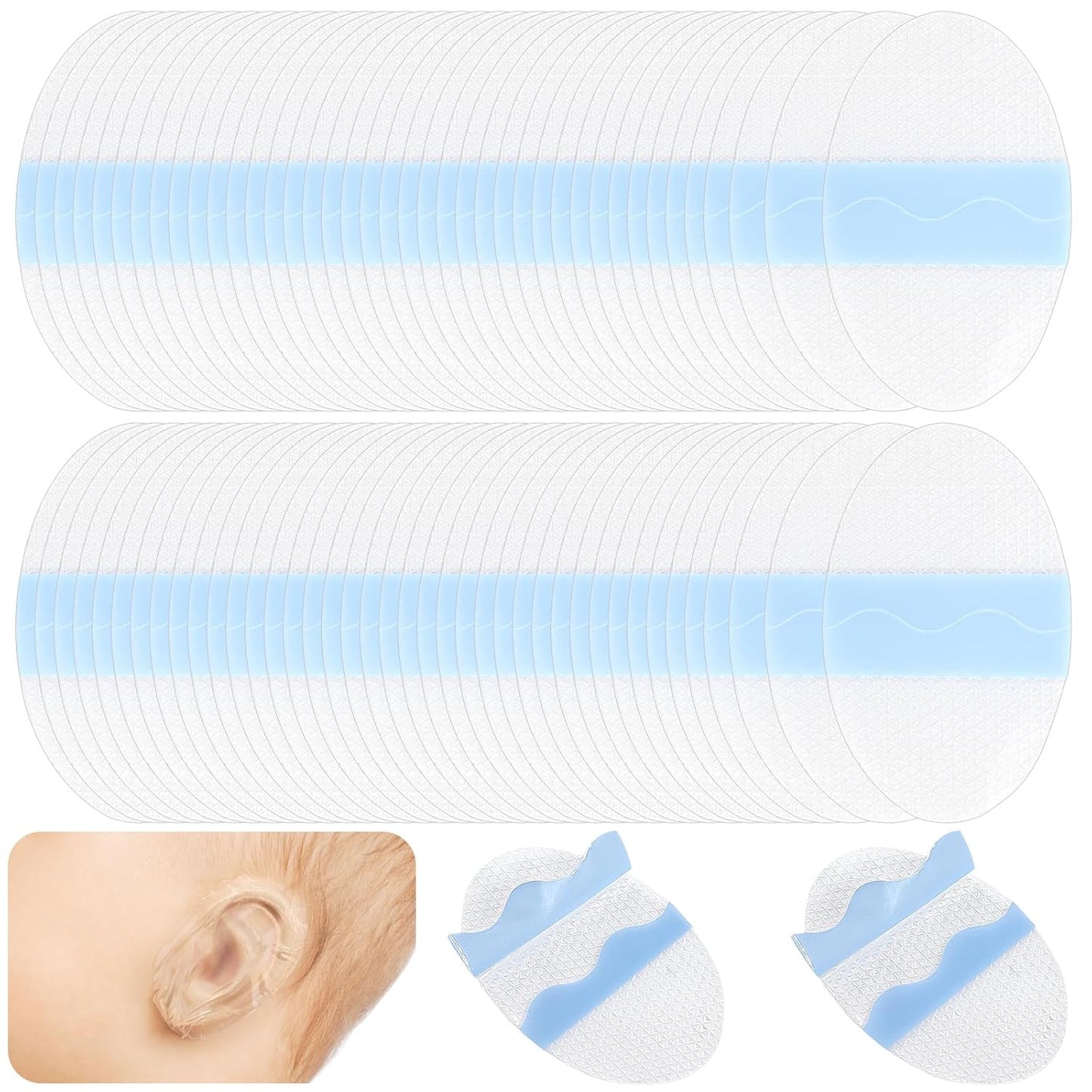 Upgraded Version 80Pcs Ear Covers for Shower ＆ Swimming, Ear Water Protection, Waterproof ＆ Lightweight, Cotton Included | Silicone-Gel