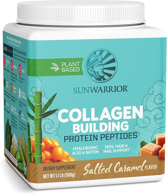 Vegan Collagen Protein Powder for Women | Plant Based Collagen Powder with Vegan Hair Skin and Nails Vitamins | Non-GMO No Added Sugar Soy Dairy & Gluten Free (Salted Caramel, 20 Servings)