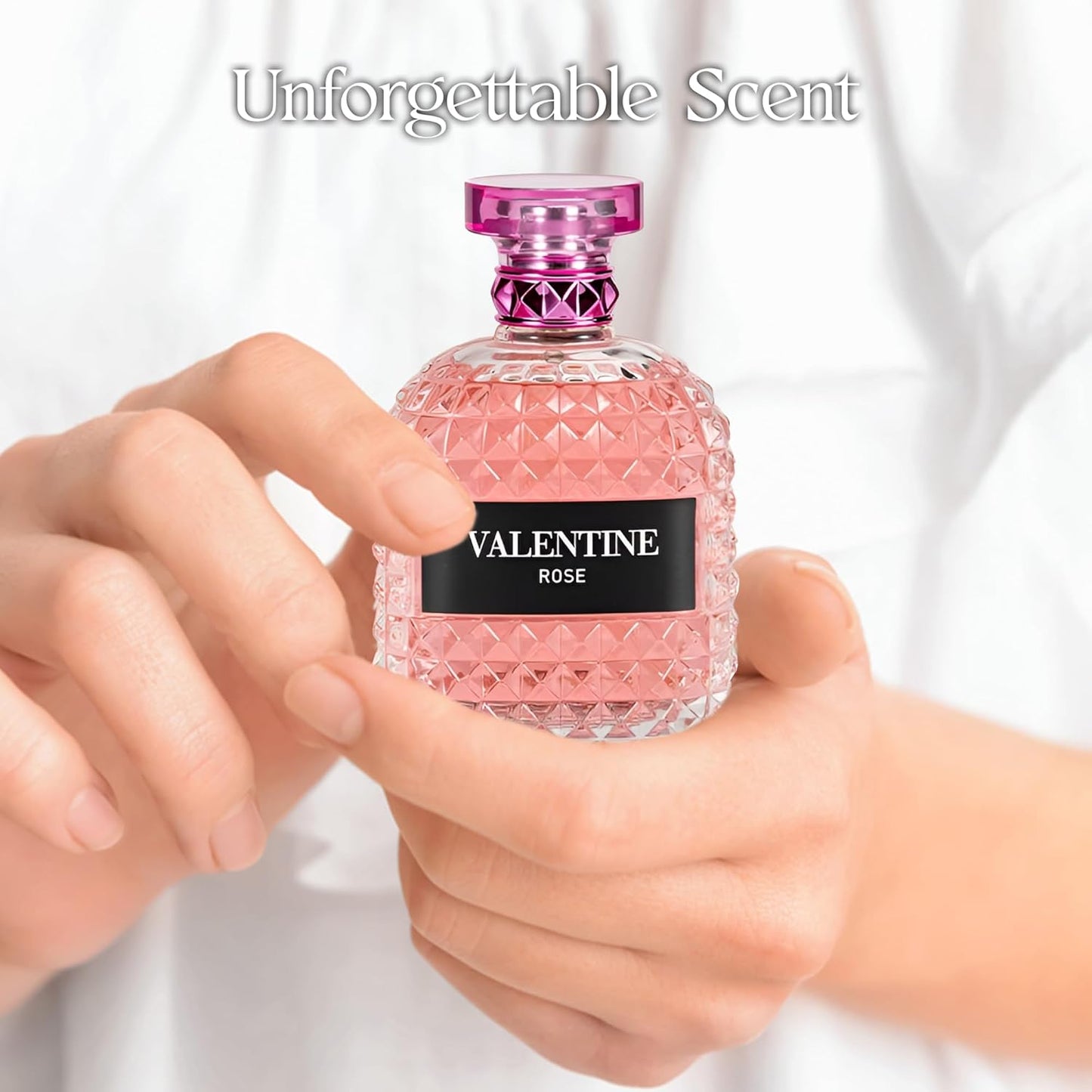 Valentine Rose Eau de Parfum for Women 3.4Fl Oz Floral & Fruity Perfume with Lavender, Coconut, Vanilla & Pear Notes Long-Lasting Feminine Fragrance