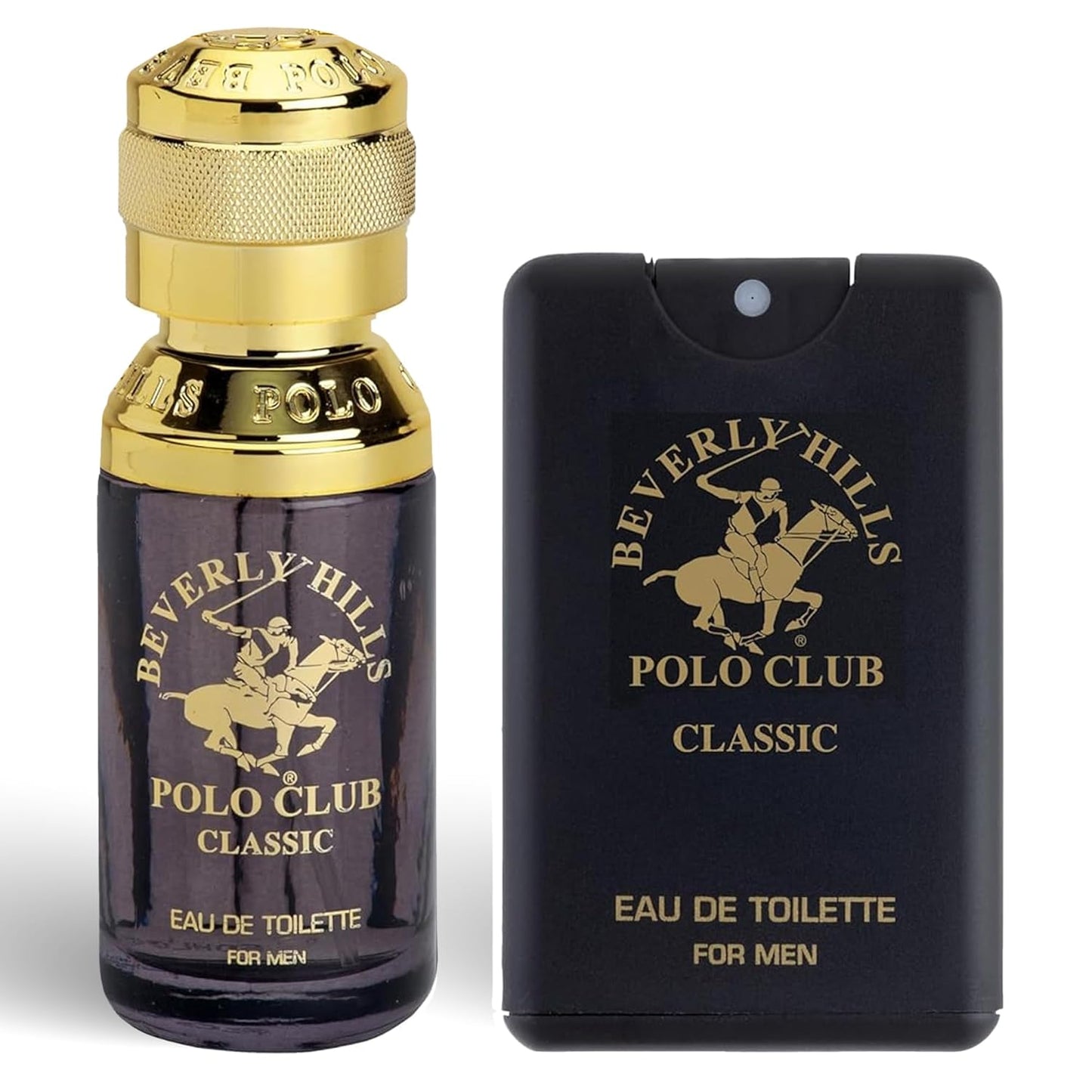 Beverly Hills Polo Club BHPC Men's Classic Eau De Toilette Fragrance Set - 1.7oz EDT + Portable Pocket Spray - Long Lasting Everyday Scent for Him