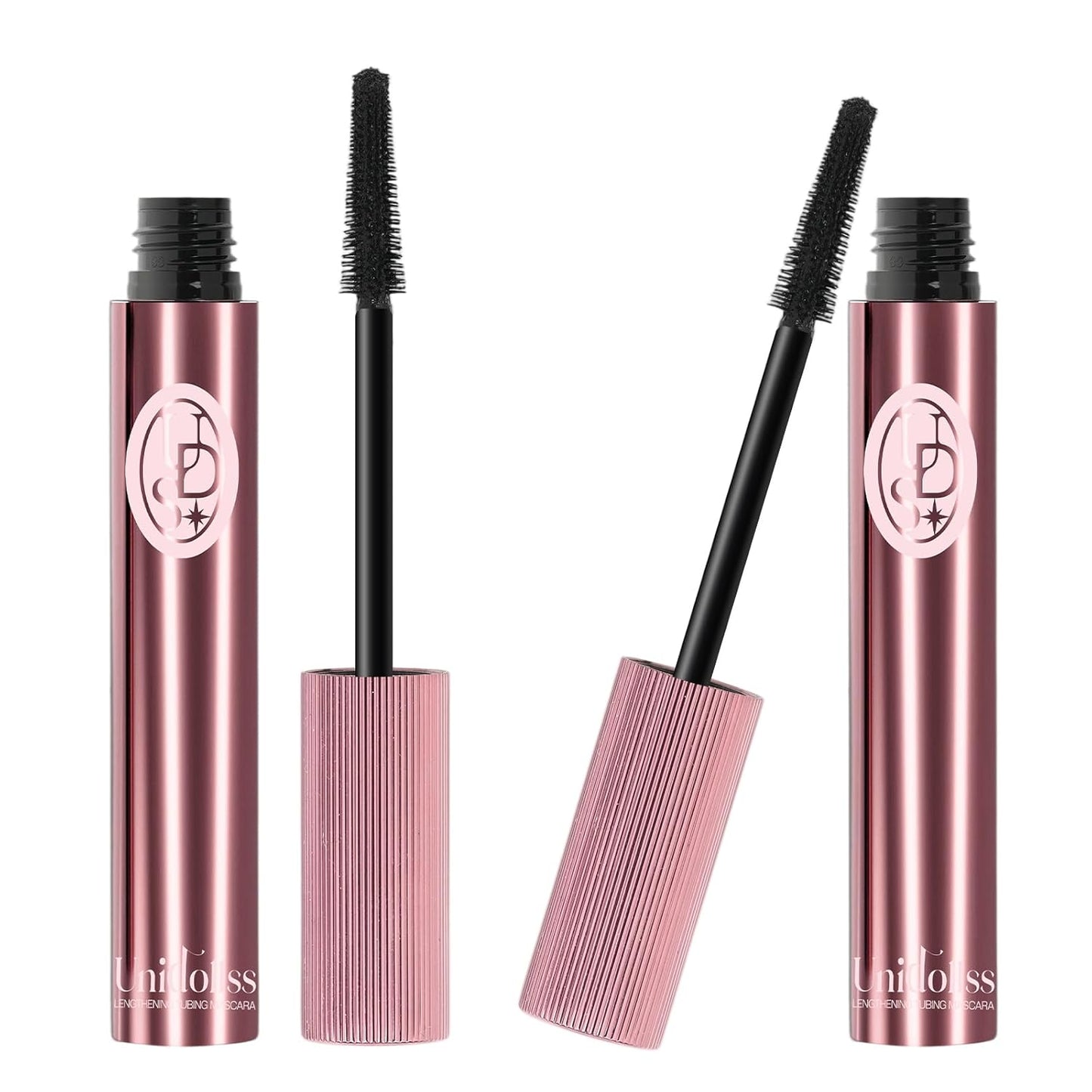Unidollss Tubing Mascara Volume and Length Black Upgrade 2Pcs Lengthening Long Lasting, New Brush, No Smudging, No Clumping, Washable Voluminous Tubing Mascara, Gluten-free Safe for Sensitive Eyes