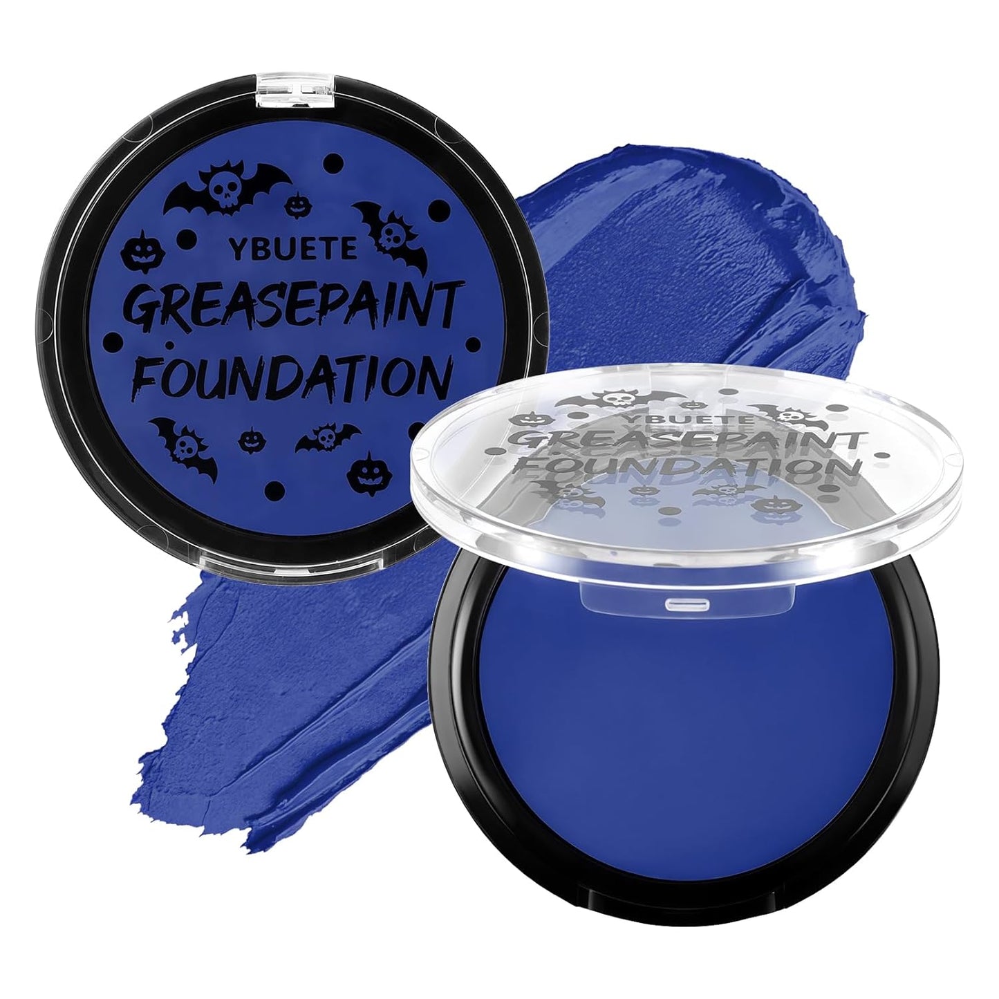 Blue Cream Face Body Painting Foundation, Professional Full-coverage Oil Based Blue Face Paint Halloween SFX for Corpse Bride Avatar Cosplay Makeup for Adult Carnival & Stage Performance