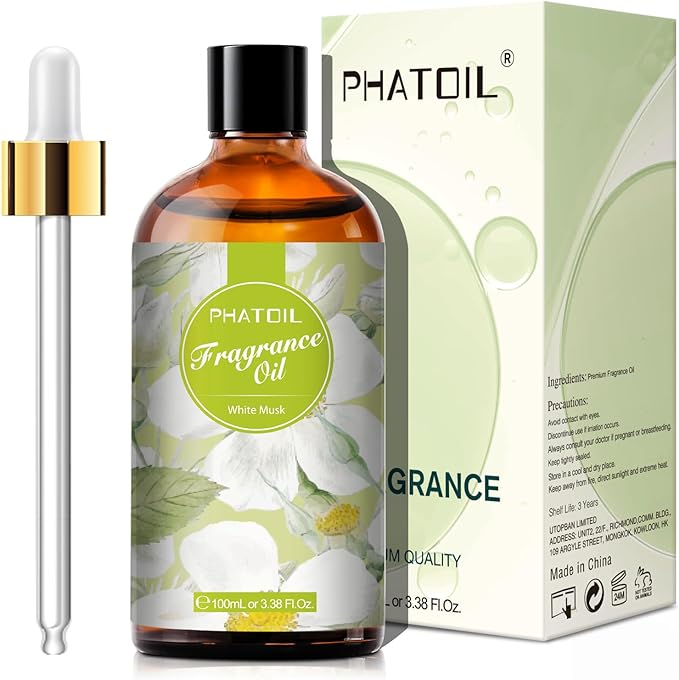 3.38FL.OZ White Musk Fragrance Oils for Aromatherapy, Essential Oils for Diffusers for Home, Perfect for Diffuser, DIY Candle and Soap Making, DIY Scented Products - 100ml