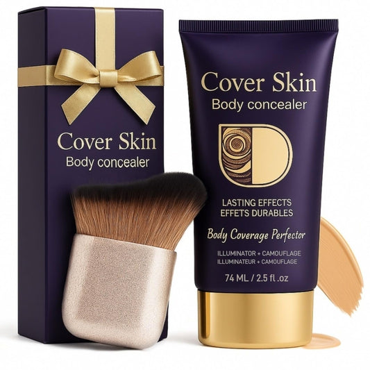 Waterproof Body Concealer with Brush – Waterproof Full Coverage Body Foundation for Scars, Stretch Marks & Tattoos – Streak-Free Leg & Arm Makeup for Even Skin Tone and Natural Radiant Finish