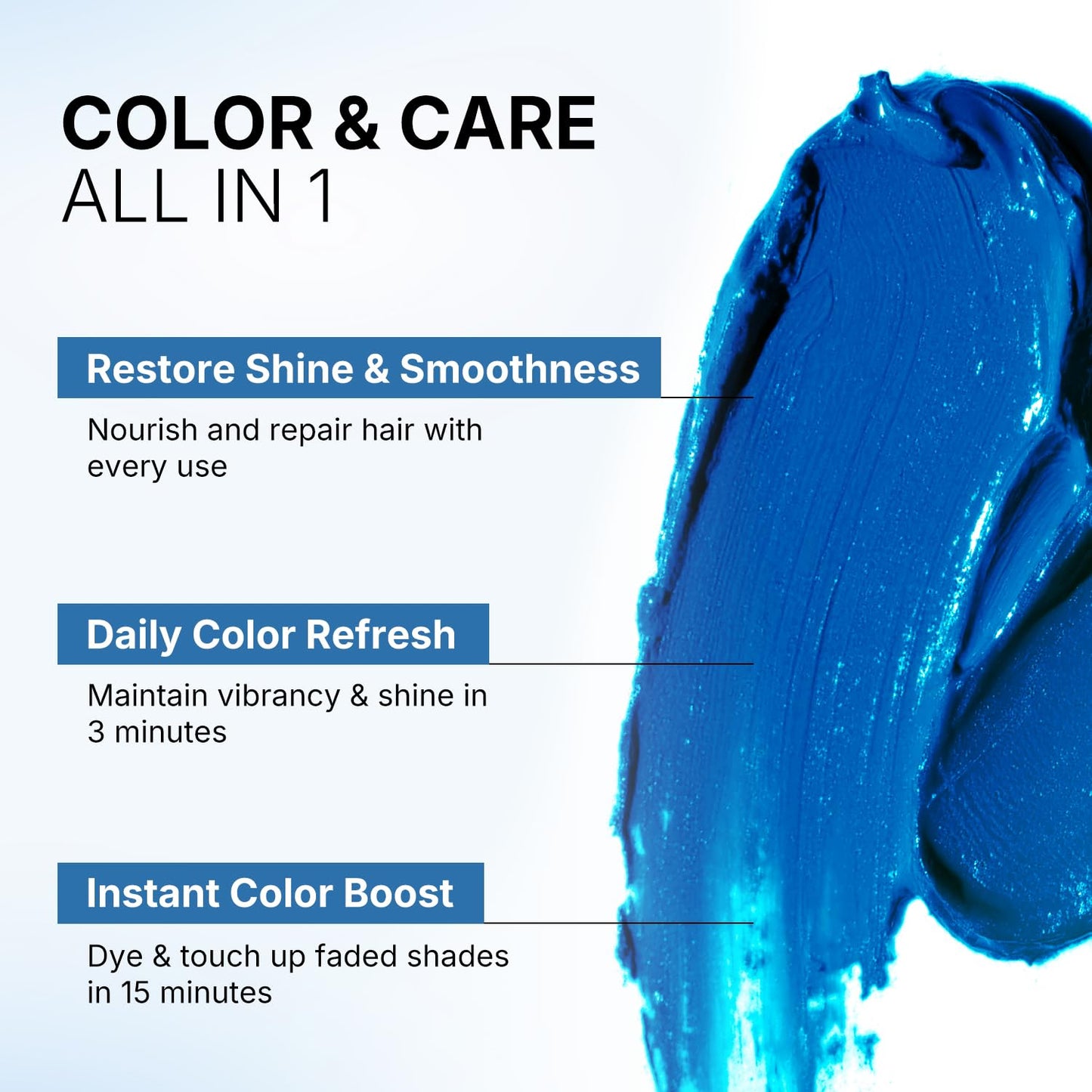 Karseell Blue Hair Color Depositing Mask, Deep Conditioner Treatment Intensely Hydrating, Refreshes Color & Tone 500mL