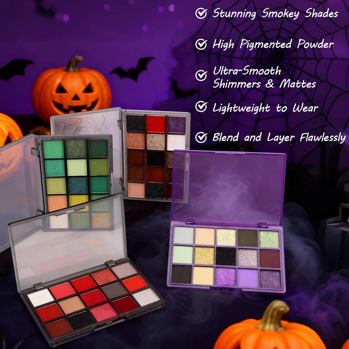 Erinde Red Eyeshadow Palette, 15 Colors Burgundy Gray Silver Eye Shadow Pallet, Matte, Shimmer, Glitter & Metallic, Highly Pigmented Blendable Makeup Kit for Halloween Costume, Cosplay & Party Looks