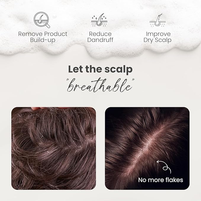 AIMIKE Hair Scalp Massager Shampoo Brush, Soft Silicone Scalp Brush Hair Scrubber, Hair Washing Scalp Exfoliator Brush for Dandruff, Shower Hair Scrubber & Wet Dry Scalp Massager - Pink