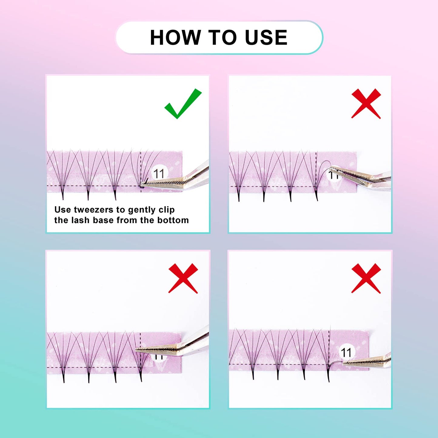 Eyelash Extensions 3D 4D 5D 6D 8D 9D 10D Thickness 0.07/0.1 C/D Curl Eyelashes Middle Stem & Long Stem Heat Bonded Premade Fans Russian Volume Lash Extensions Supplies (Middle Stem 5D-0.07-C-15mm)