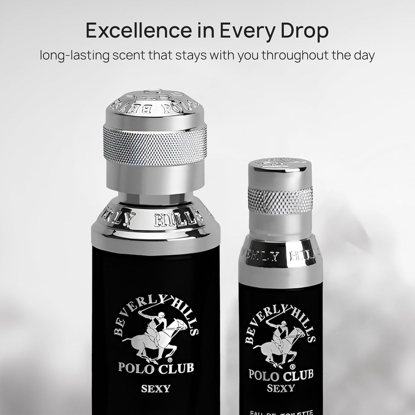 Beverly Hills Polo Club BHPC Men's Eau de Toilette Bonus Pack - Sexy Scent Cologne Gift Set (1.7 oz + 0.5 oz Travel Spray)