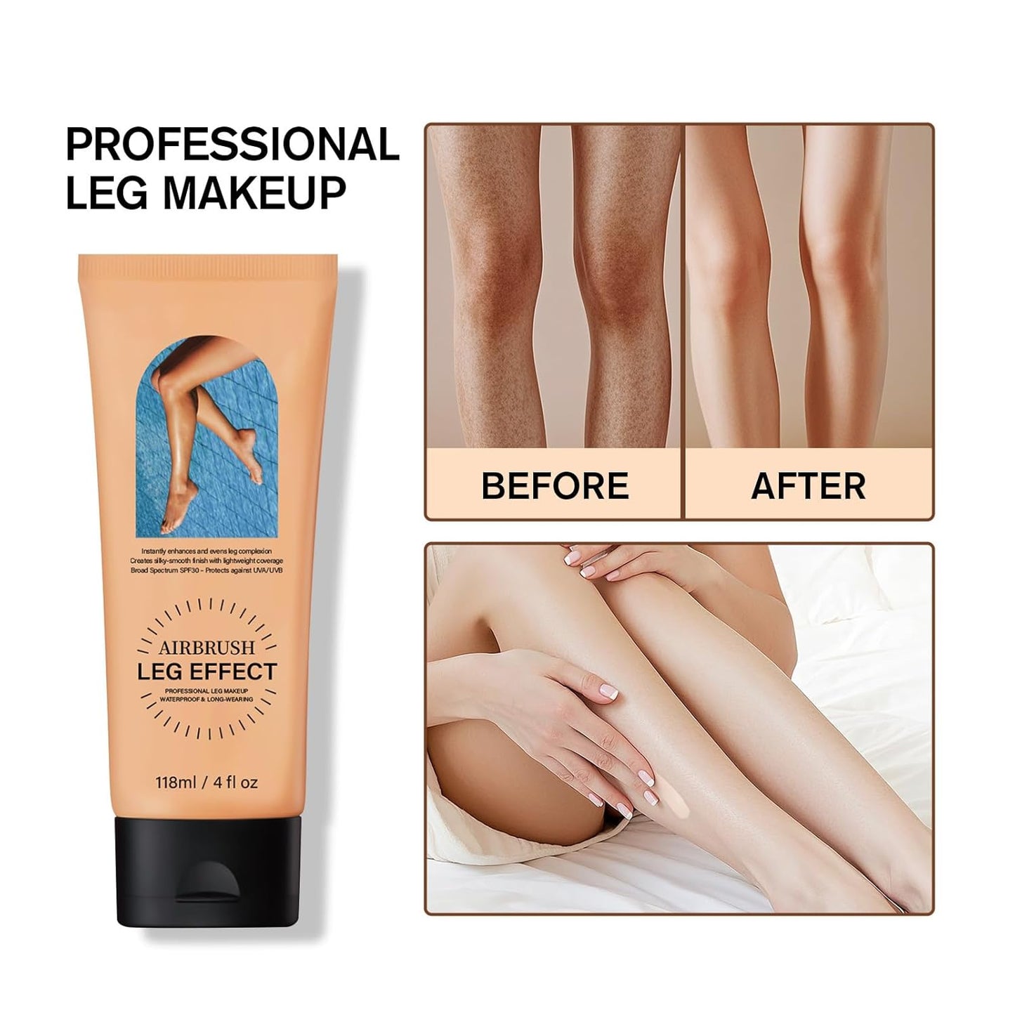 Leg Makeup Waterproof No Transfer,Flawless Legs Body Scar Tattoo Cover Up Makeup Waterproof Long Last Concealer for All Skin Tones. (01# Fairest)