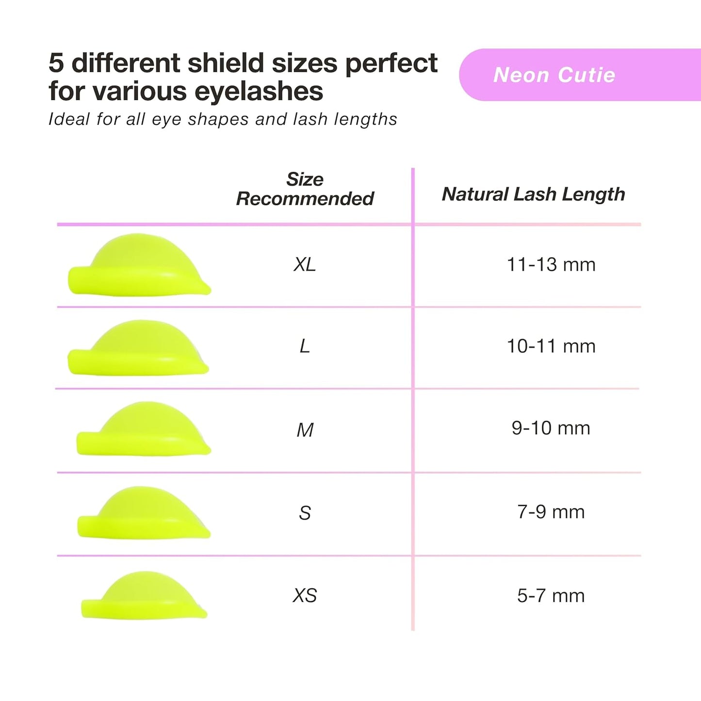 Curacoro Lash Lift Shields, 10 Pcs/5 Sizes Lash Lift Rods, Lash Lift Pads for Eyelash Curling and Lifting, Reusable Silicone Lash Rods For Eyelash Perm Lamination