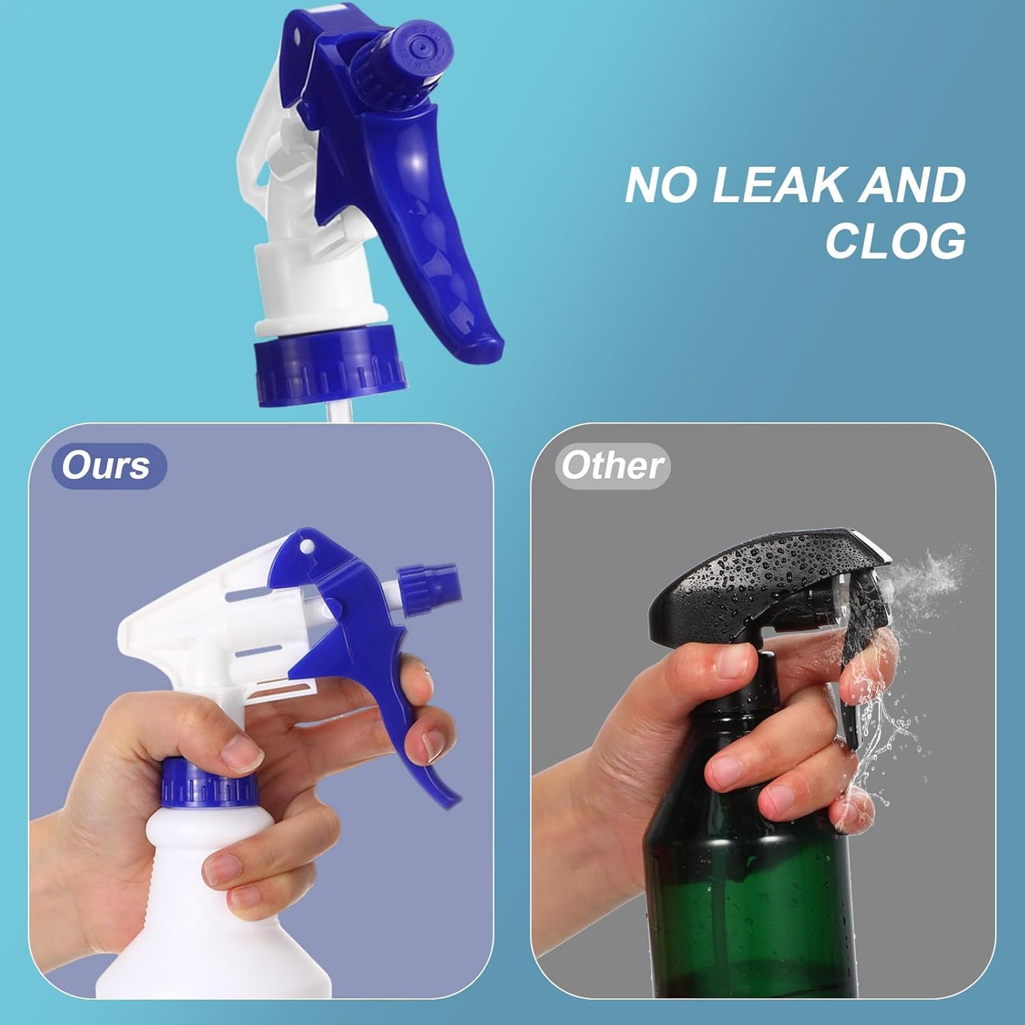 Zubebe 24 Pack 32 oz Plastic Spray Bottle Bulk Empty Leakproof Heavy Duty Spray Bottles for Cleaning Supplies Mist Bottles with Label and Adjustable Nozzle for Plant(Multicolor A,Clear Scale)