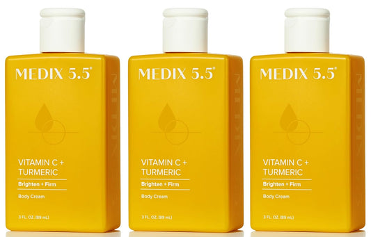 Medix 5.5 Vitamin C Cream Body Lotion & Face Moisturizer | Anti Aging Vitamin C Lotion For Women & Men Helps Soften The Look Of Dark Spots, Wrinkles, & Uneven Looking Skin Tone, 3OZ, 3PC Travel Size