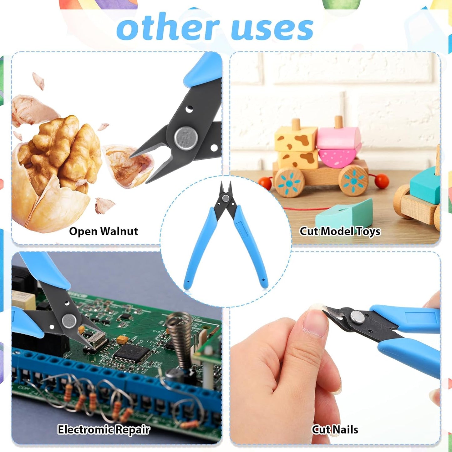 1 Pc Manicure Nail Pliers for Rhinestones, Rhinestone Remover Blue Nails Gem Tool, Diy Tool Nipper Metal Nail Art Scissors Wire Cutter Nails Art Accessories