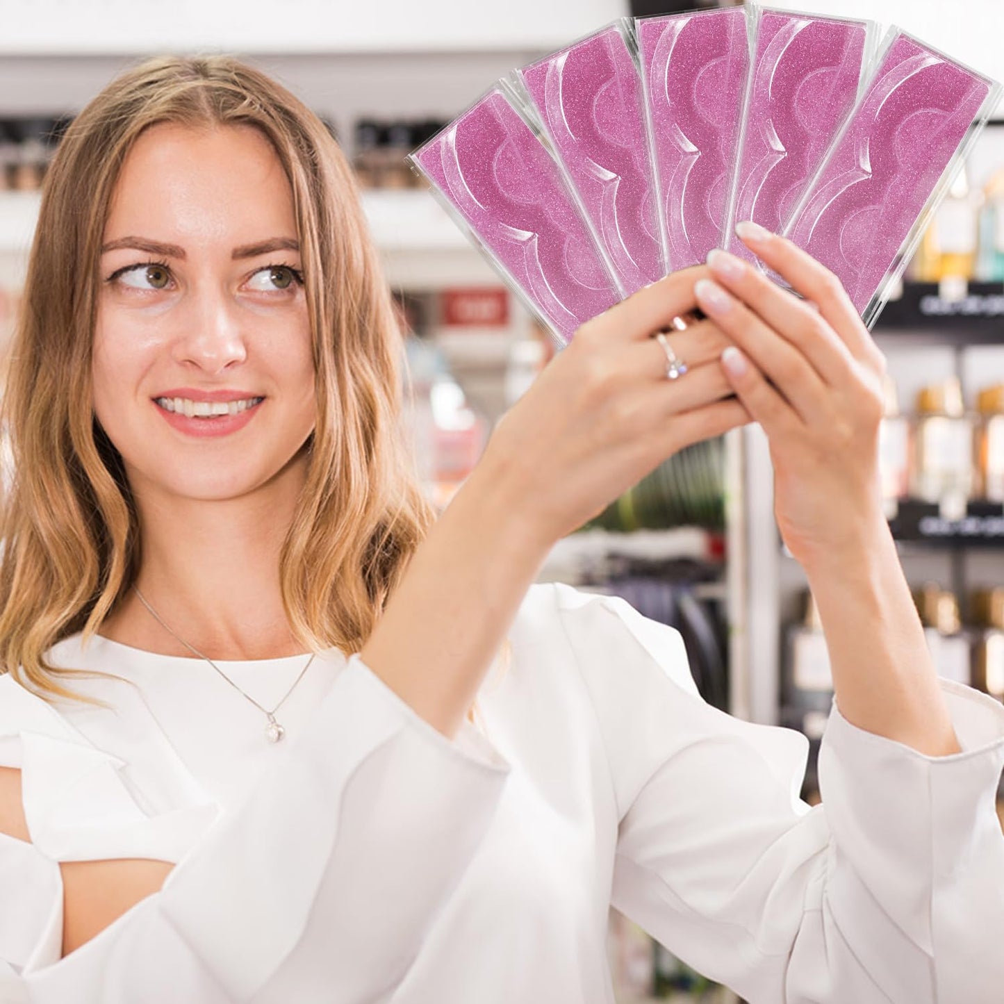 Rose Premium Lash Display Cases - 30 Pack Customizable False Eyelash Storage Containers, Protection