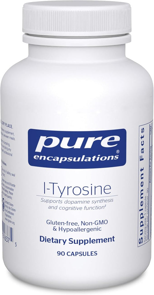 Pure Encapsulations L-Tyrosine - Amino Acid Supplement - for Brain Support, Dopamine & Thyroid Function* - Vegan & Non-GMO - 90 Capsules