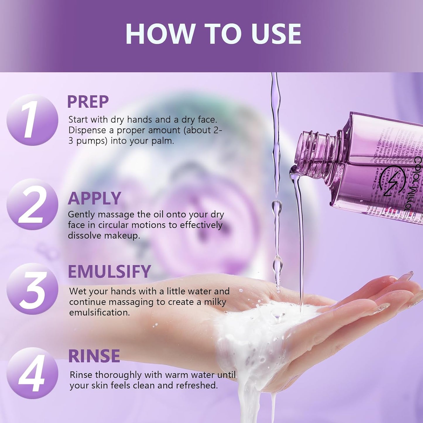 Grape seed Light Cleansing Oil, Antioxidant-Rich Age Defying Makeup Remover,Deep Pore Oil Cleanser, 6.76 fl oz 200ml