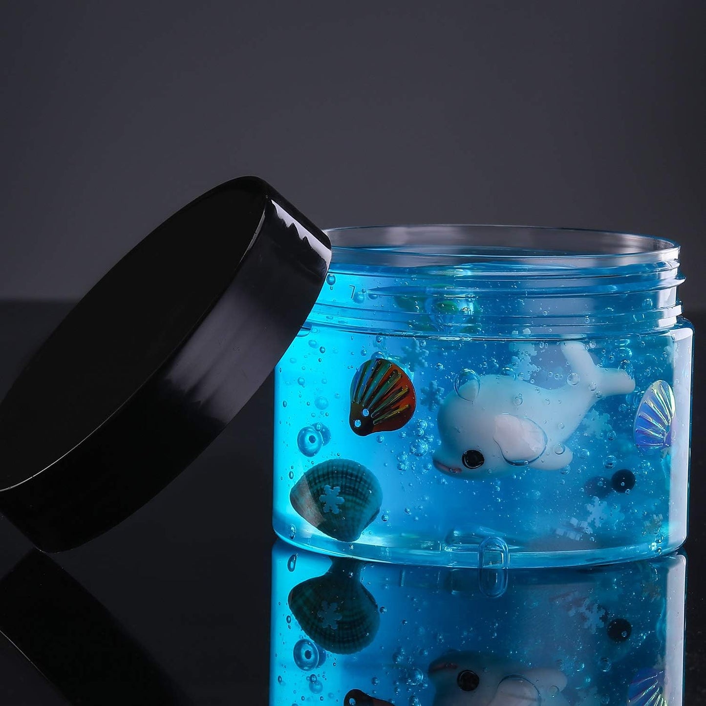 SATINIOR 12 Pack 6 oz Plastic Container Jars with Lids Round Clear Travel Cosmetic Container Slime Jars for Toiletries, Lotion, Cream, Ointments, Makeup, Rhinestone, Samples, Kitchen Storage(Black)