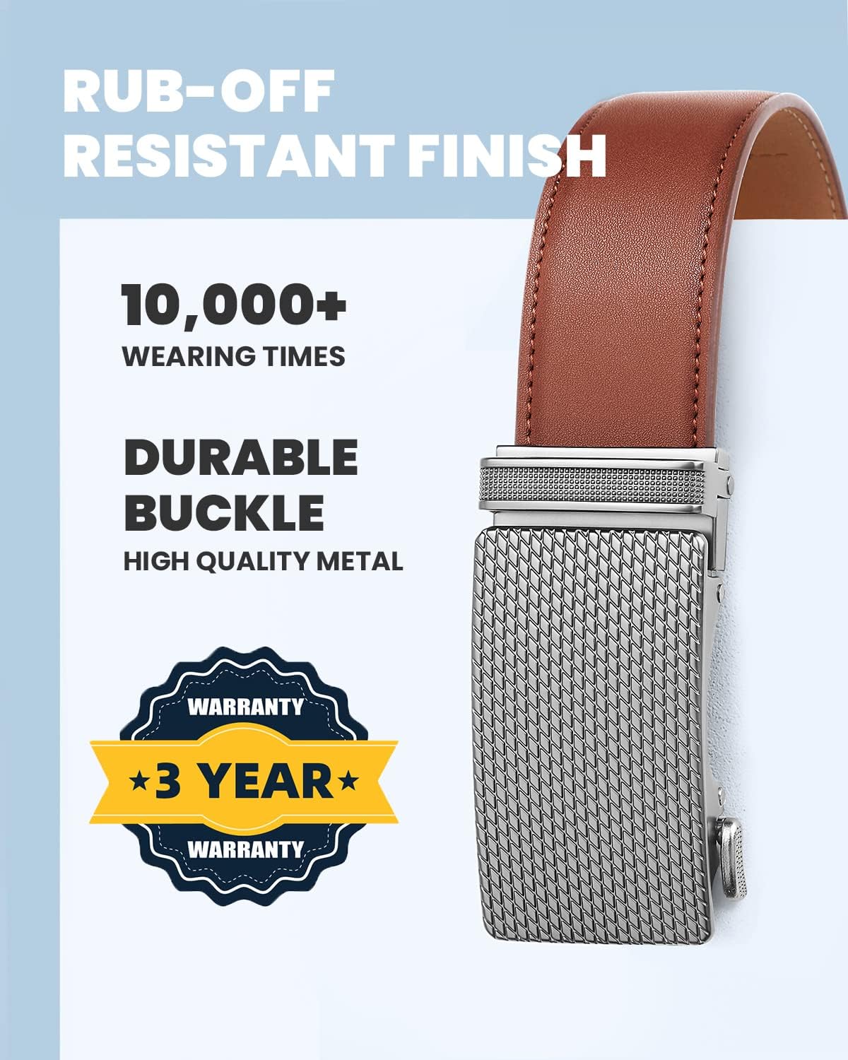 Zitahli Belt Men, Ratchet Belt Dress with 1 3/8" Premium Leather,Slide Belt with Easier Adjustable Automatic Buckle