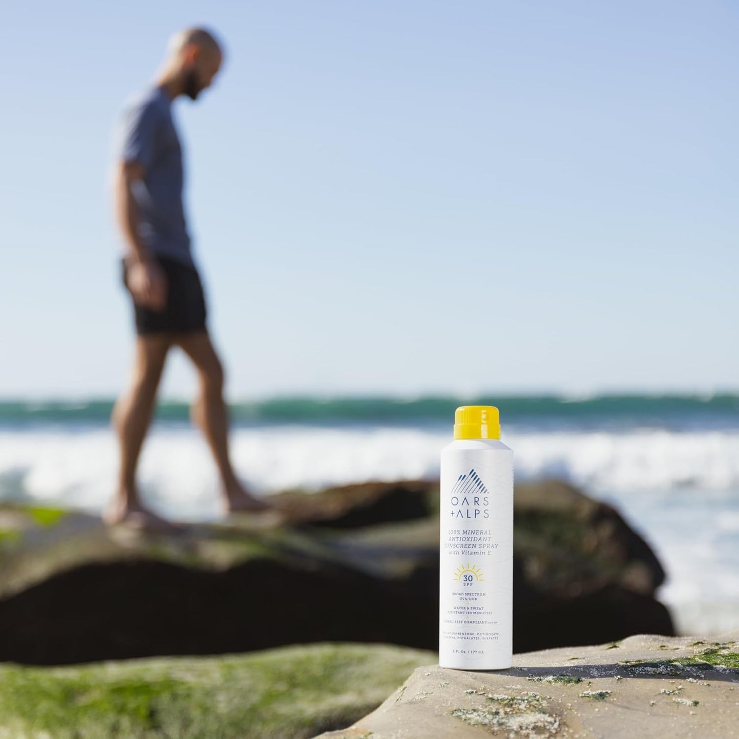 Oars + Alps Sunscreen Spray for Face & Body, SPF 30 Spray Sunscreen Infused with Vitamin E & Antioxidants, Water & Sweat Resistant, All Skin Types, Lightweight, Hydrating, 6oz, 2pk