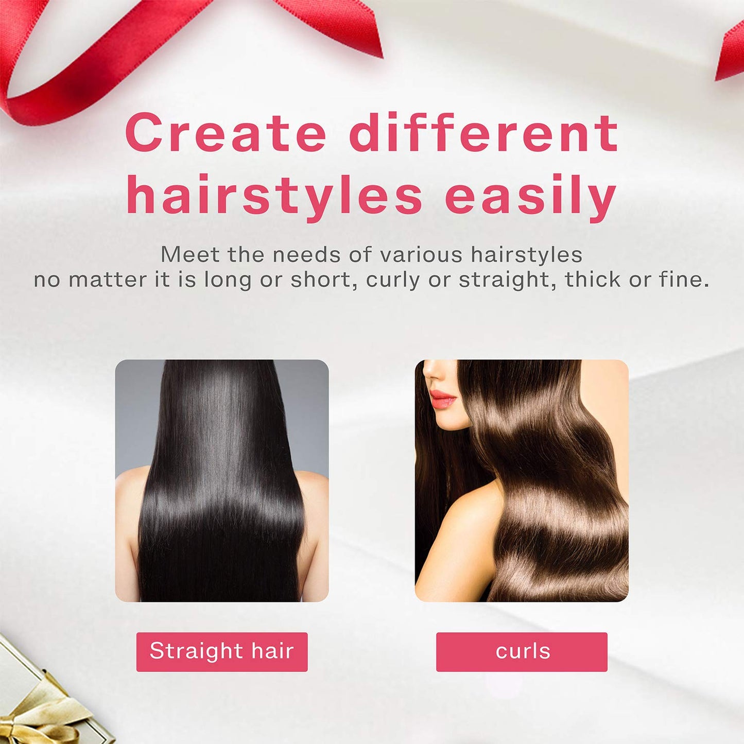 Electric Hot Comb Hair Straightener Heat Pressing Comb Curling Flat Iron Curler Hair Straightener Brush for Natural Black,Anti-Scald Beard Straightening Electric Press Comb