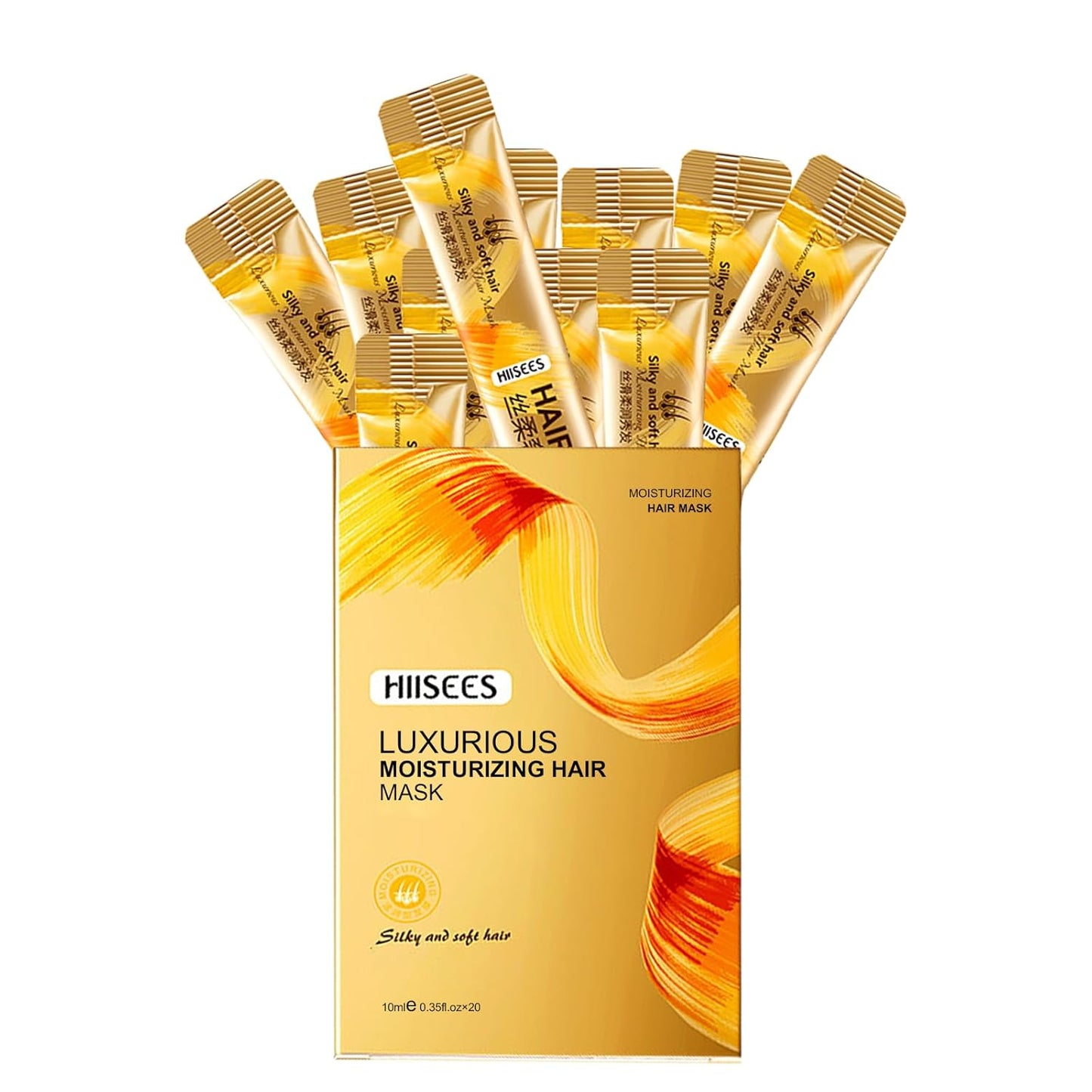 20PCS Mini Hair Mask (10ml Each) – Travel Size Hair Mask for Dry Damaged Hair & Frizzy Hair, Infused with Nourishing Serum, All Hair Types, Perfect for Thank You Gifts