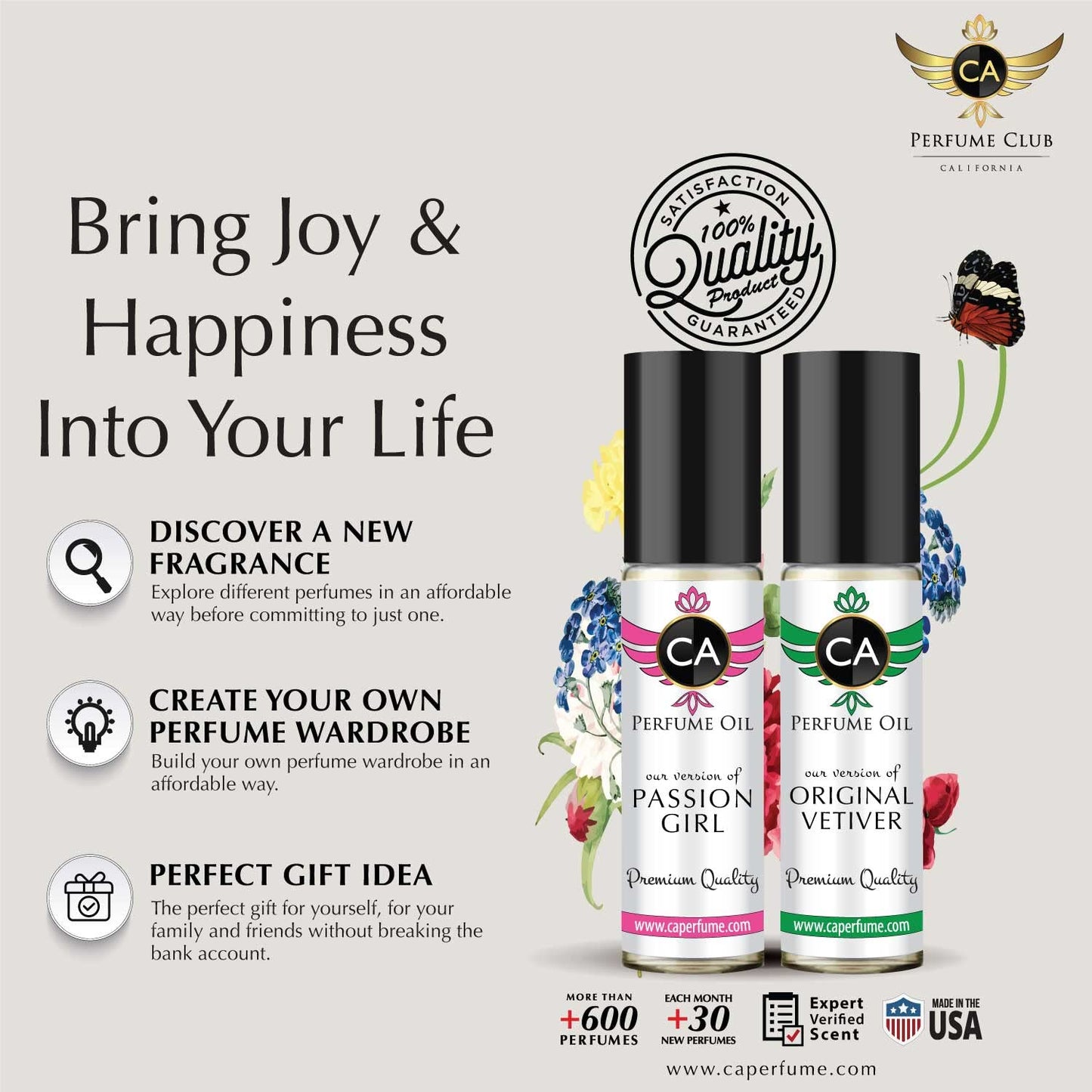 CA Perfume Impression of Daisy For Women Floral Woody Musk Fragrance Body Oil Alcohol-Free Travel Size Concentrated Long Lasting Pure Attar Roll-On 0.3 Fl Oz- Pack of 2