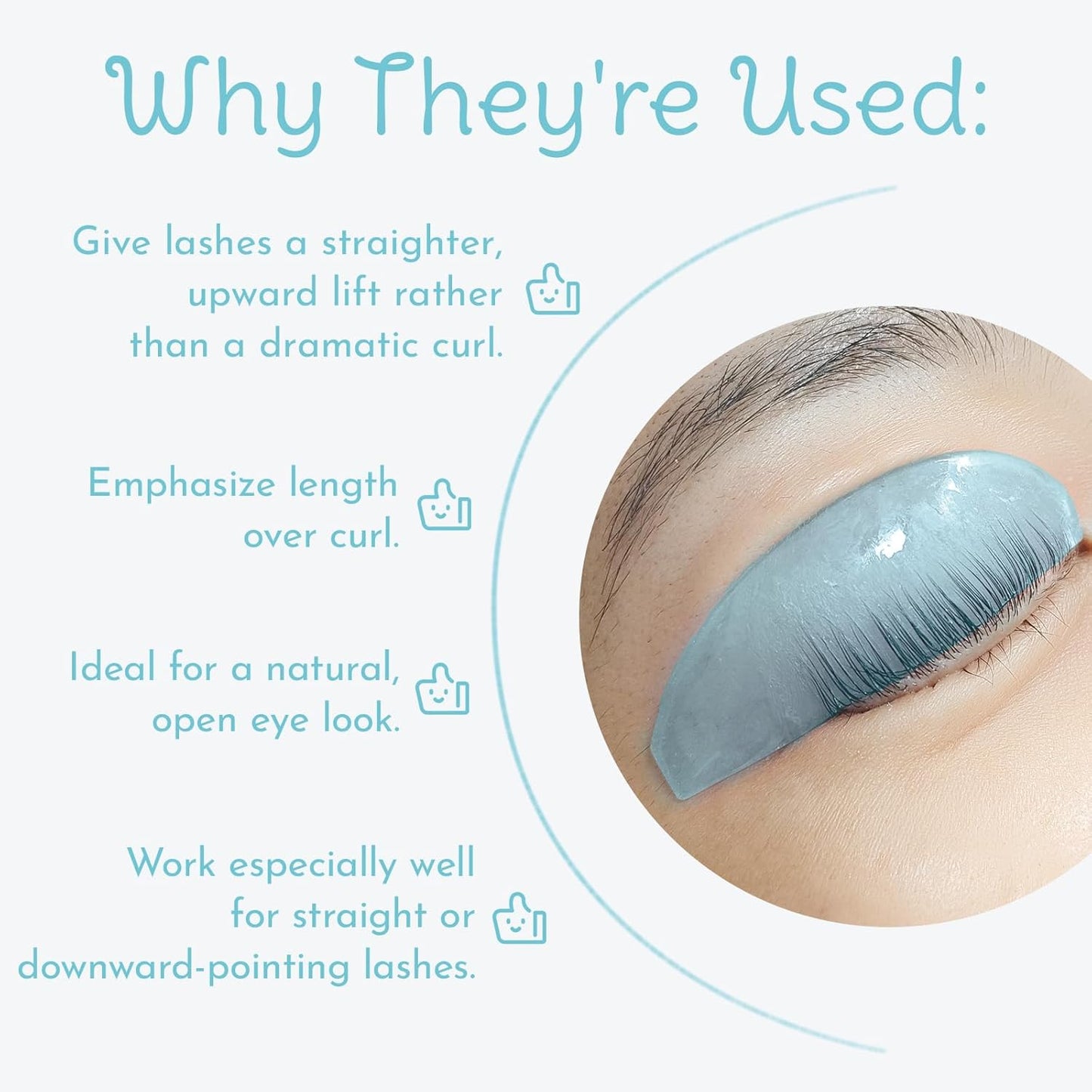 Lash Lift Shields Flat, Lomansa Korean Lash Lift Pads Super Sticky Glueless For NO.1 Perm Soften Lash Lift Rods (Blue)