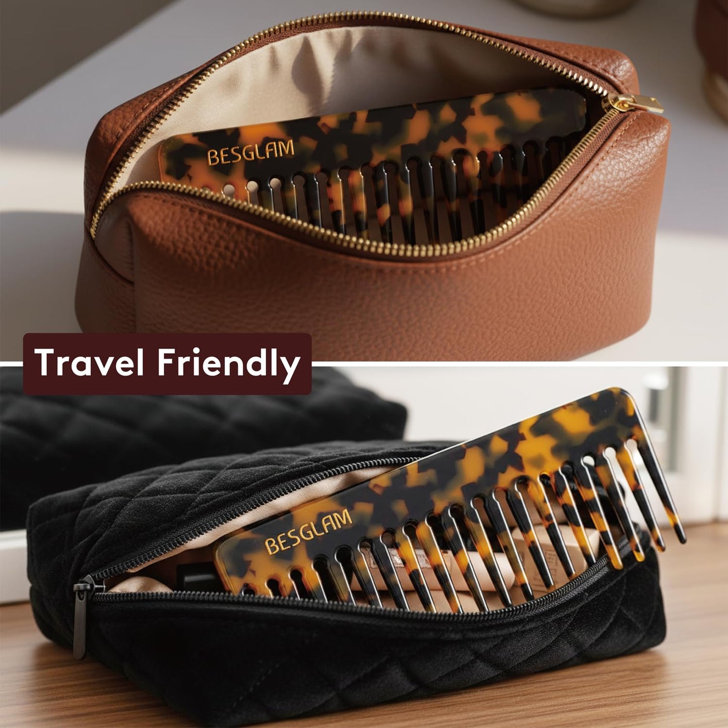 Wide Tooth Comb for Curls & Thick Hair - Large Detangling Comb for Women, 6 Inch Full-hand Length Acetate (Anti-Static), Wet/Dry Use, Reduces Breakage, (Tokyo)