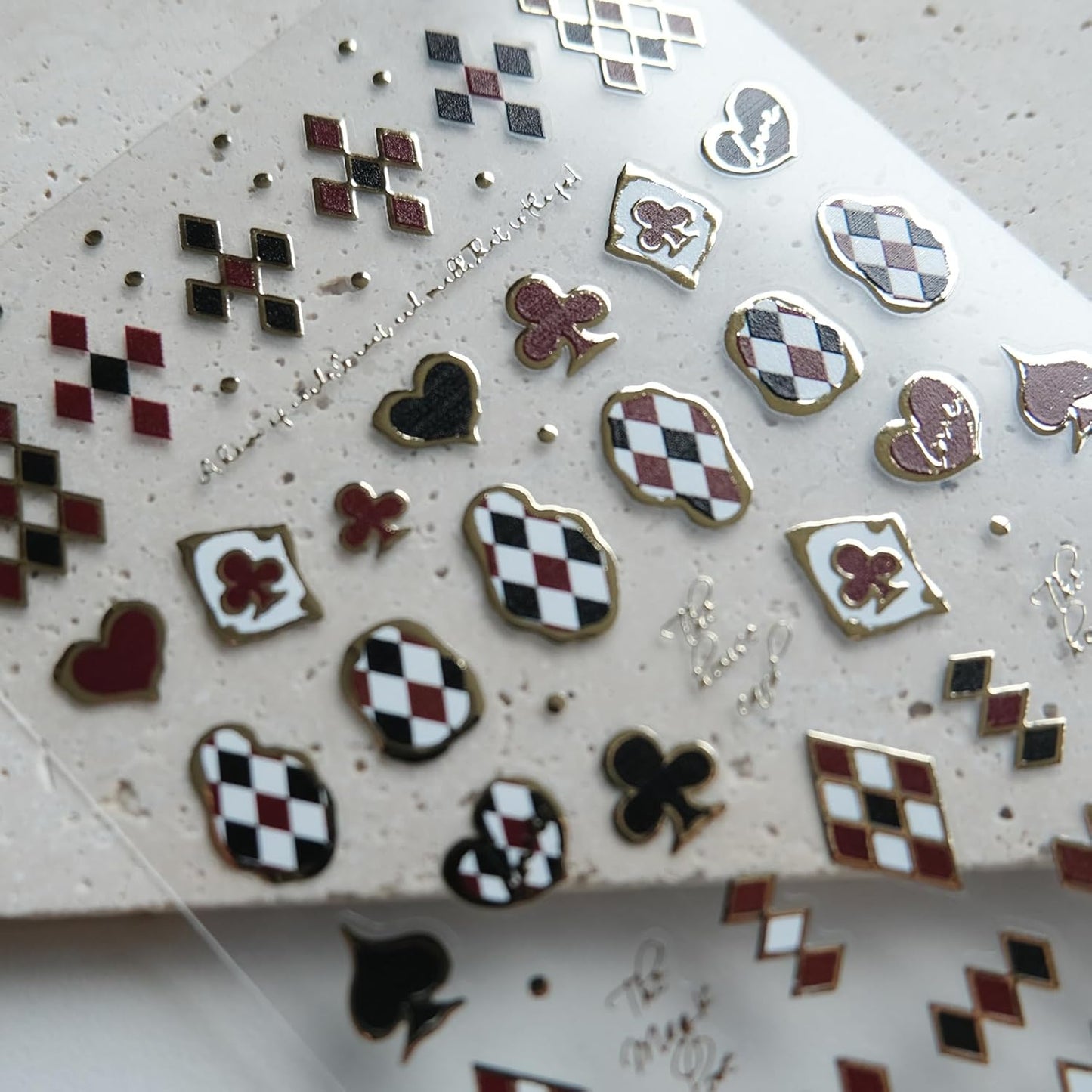 Black Red Plaid Nail Stickers, Embossed Decals for Art Design, Self-Adhesive Accessories for Women, Nail Supplies