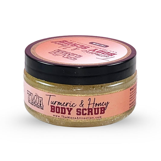 Turmeric Honey Body Scrub 8oz – Exfoliating Scrub for Dark Spots, Hyperpigmentation & Ingrown Hairs – Natural Brightening Face & Body Scrub with Tea Tree & Neem