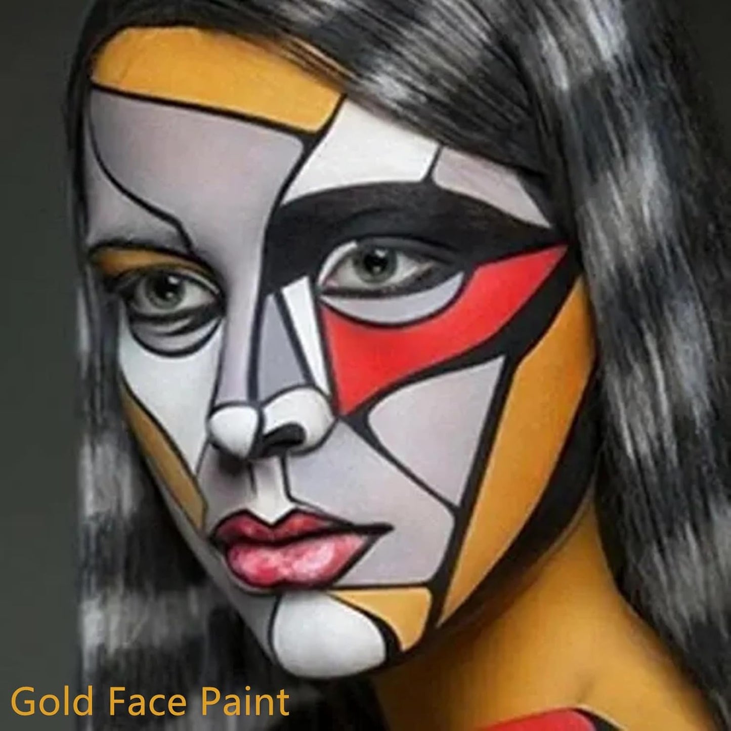 Go Ho Gold Cream-Blendable Face Body Paint Stick,Easy to Color Eye Black Gold Face Paint Football/Baseball/Softball,Safe Facepaint Nose&Lip Smacking for Halloween Makeup