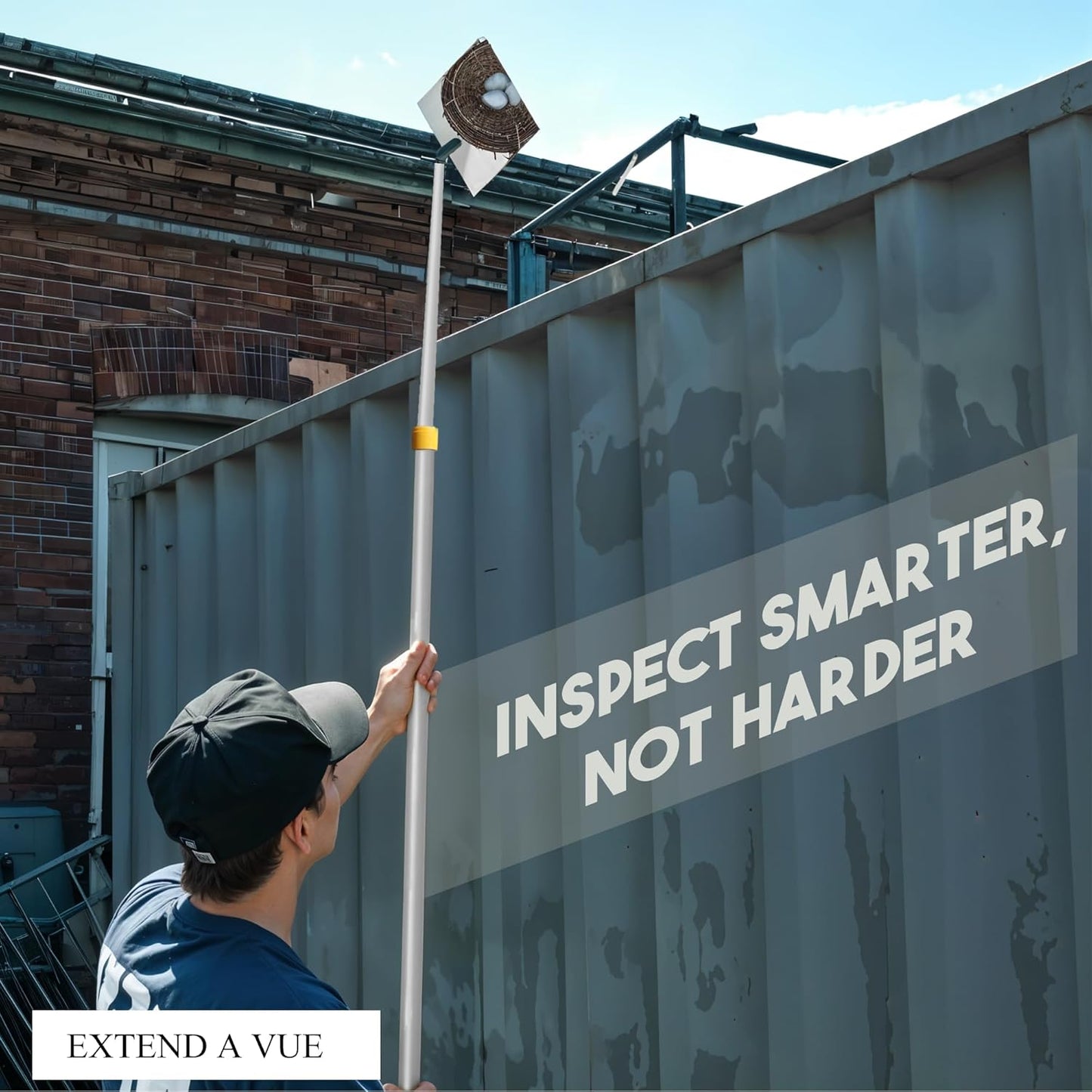 Inspection Mirror Telescoping Pole, Lightweight & Durable, 3 ft - 6 ft Pole, 3 Size Acrylic Mirror