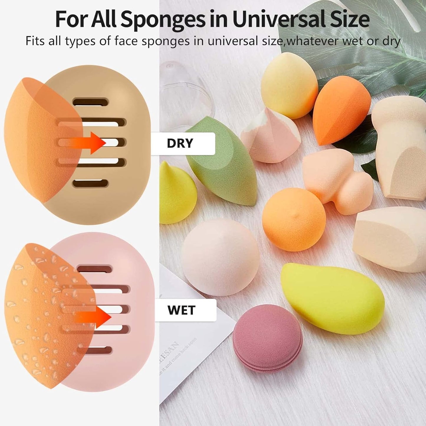 Makeup Sponge Holder, Dual-Vented Silicone Beauty Blender Holder for Travel, Shatterproof Make Up Sponge Travel Case for All Sponges Sanitary Carry, Mint Green