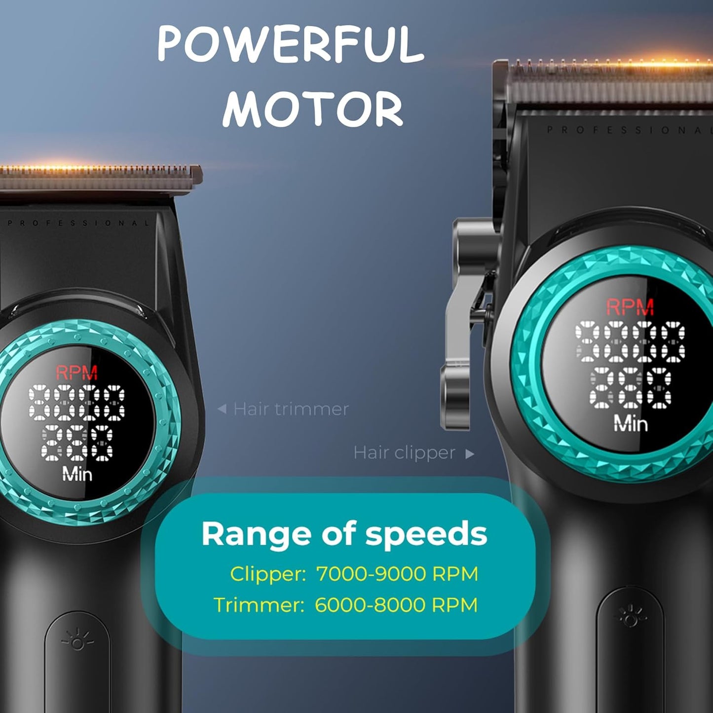 VGR Professional Barber Combo 4 in 1 – 9000RPM Cordless Hair Clipper & Trimmer, Foil Shaver & Hair Dryer Set, All-in-One Grooming Kit for Home & Barber, Premium Haircutting Kit with Travel Case, Black